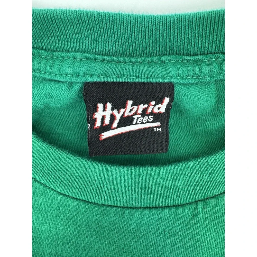 Vintage 2000s Hybrid Tees Mickey's Get Stung Faded Green T-Shirt Size L Y2K‎